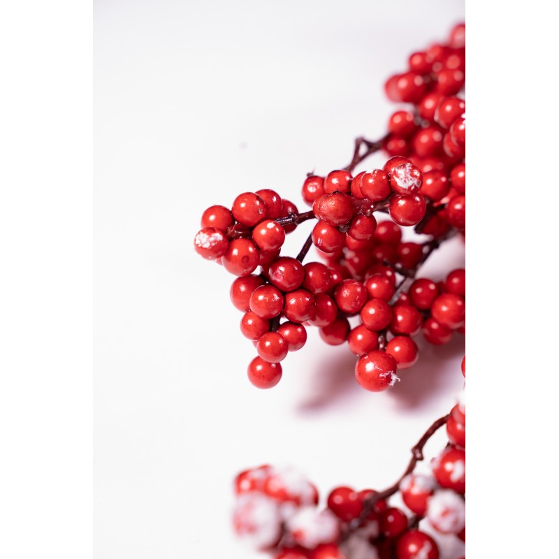 Ramo con bacche innevato h87cm