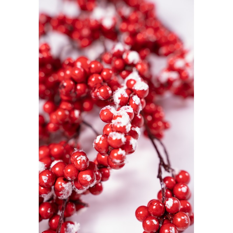 Ramo con bacche innevato h87cm