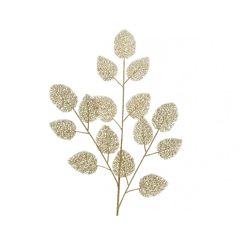 Ramo Foglia Oro Corallo H88 cm