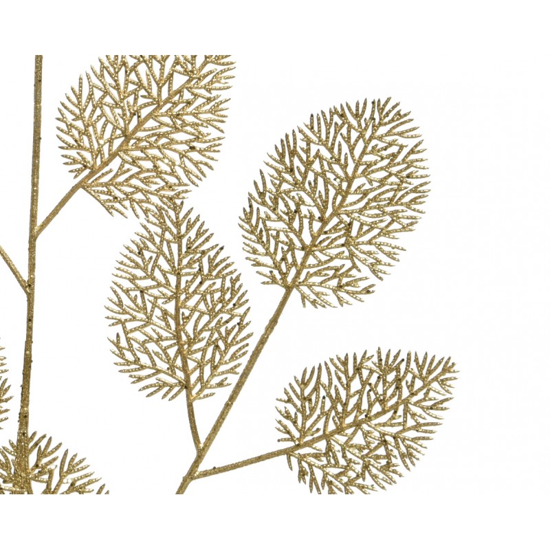 Ramo Foglia Oro Corallo H88 cm