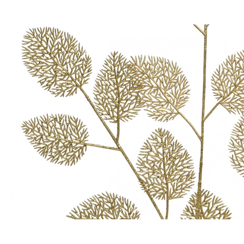 Ramo Foglia Oro Corallo H88 cm