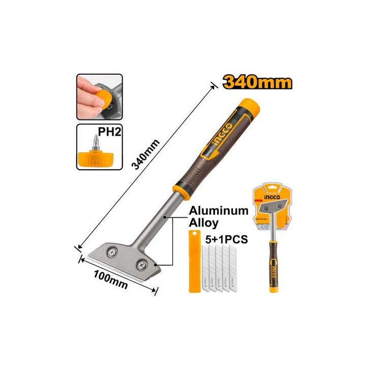 Raschietto In Metallo 340mm C/6 Lame