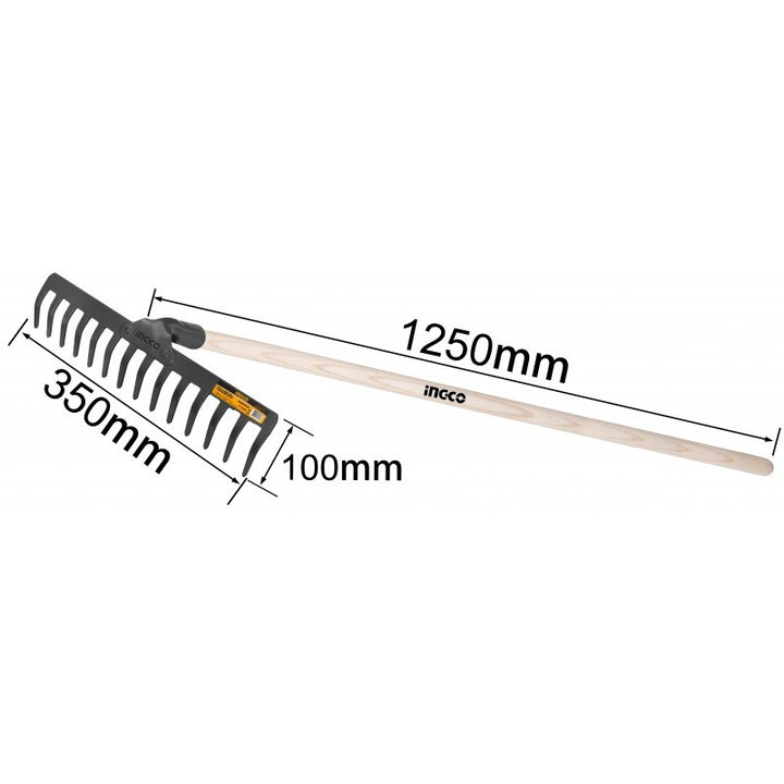 Rastrello manico legno 120cm