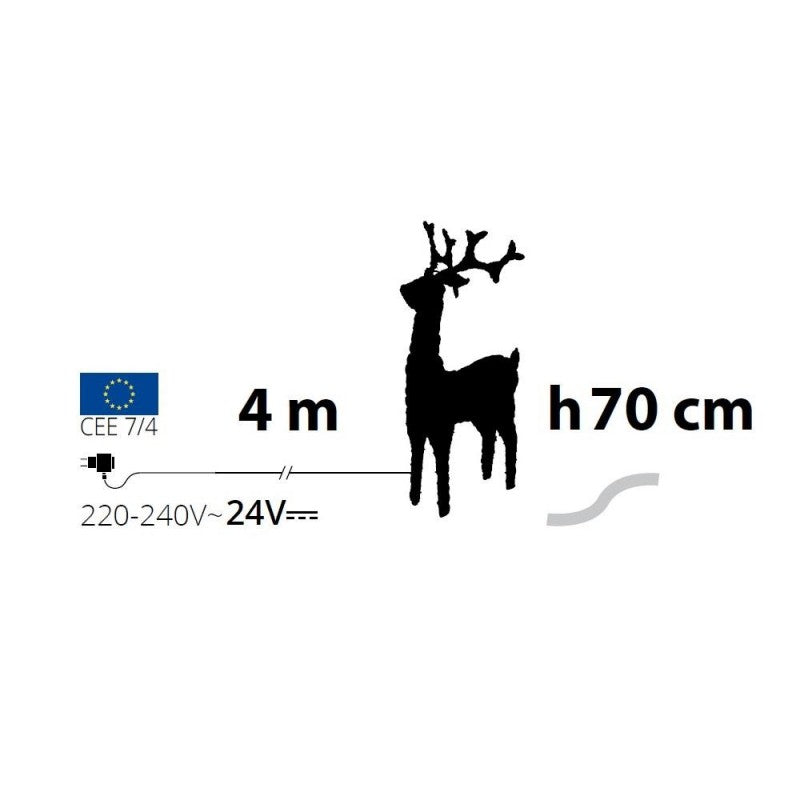 Renna Natalizia luminosa 100 LED Lotti