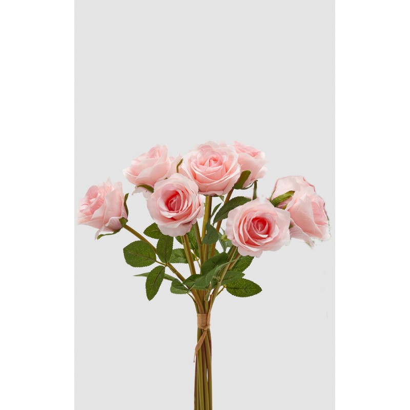 Pianta Artificiale Rosa Mazzo C/foglie  10 steli  |EDG