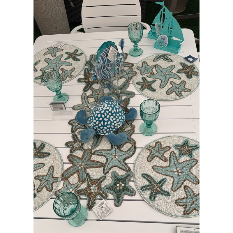 Runner perline con stelle marine 90x33cm