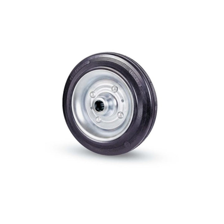 Ruota in gomma e flange in acciaio