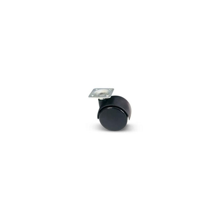 Ruota in termoplastico nero con piastra 38x38mm