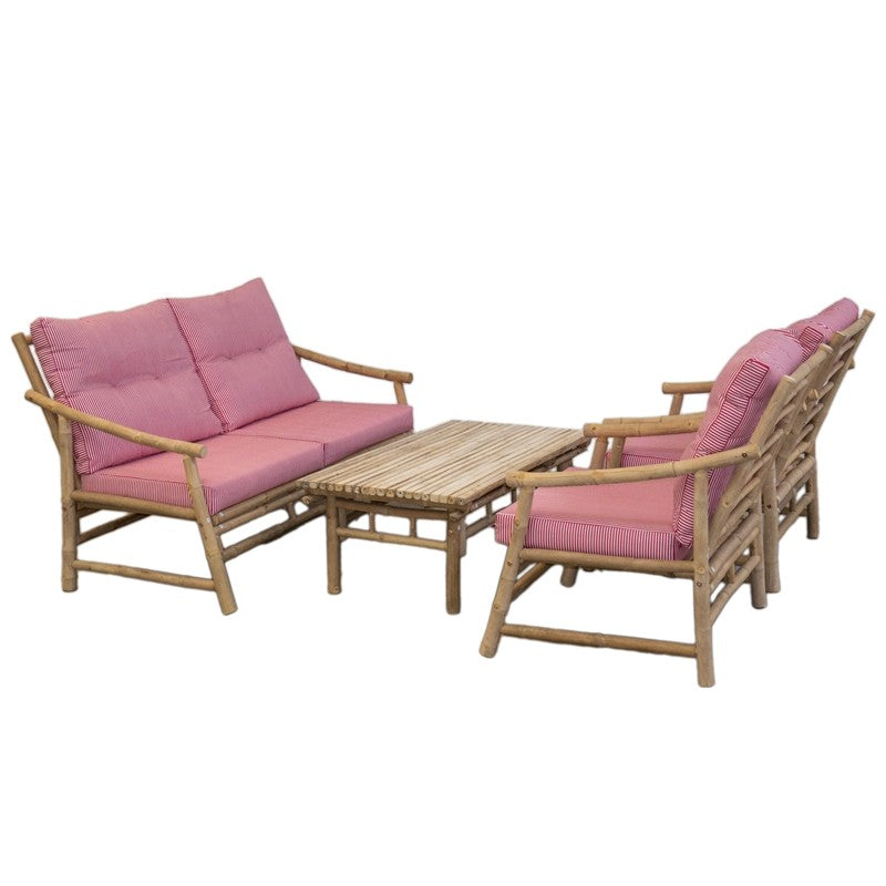 Set mobili da esterno in bamboo a righe in Bamboo