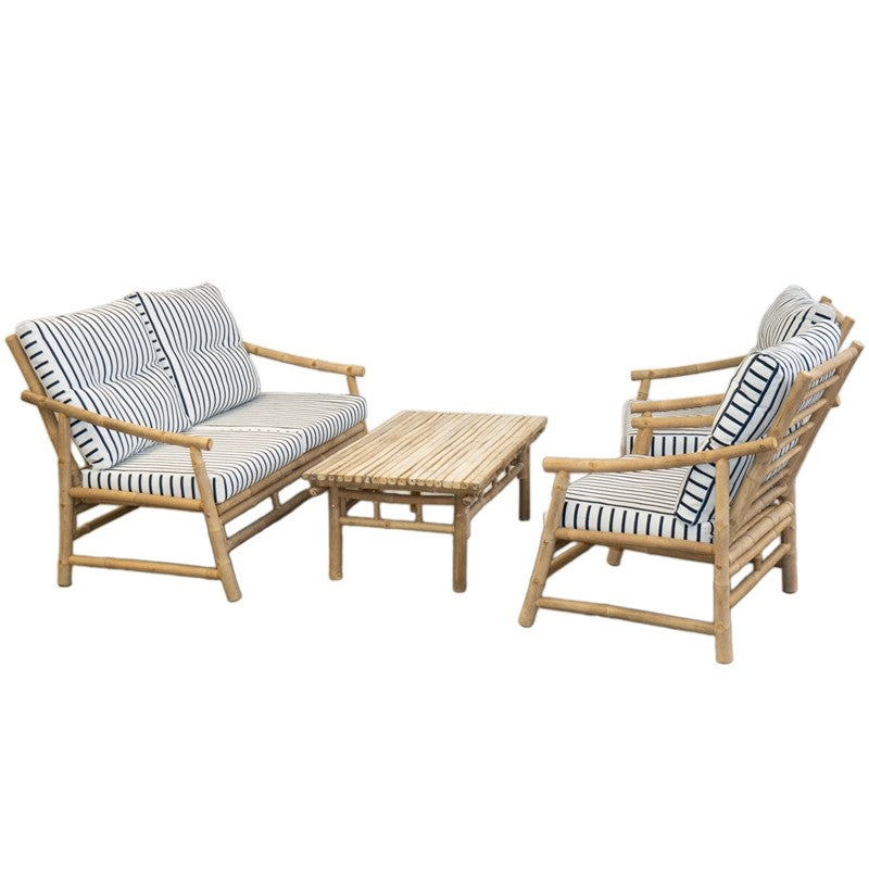 Set mobili da esterno in bamboo a righe in Bamboo
