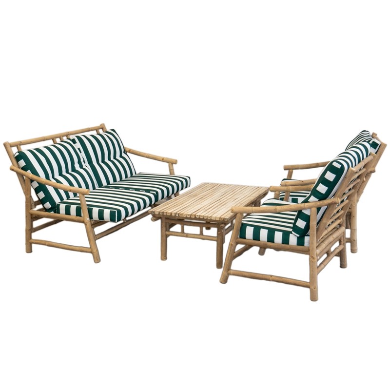 Set mobili da esterno in bamboo a righe in Bamboo