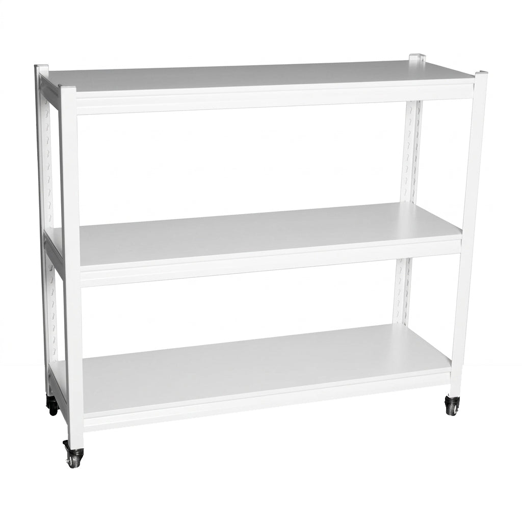 Scaffale Avorio 120×40×100 cm in Metallo con Ruote - Perrone Shop