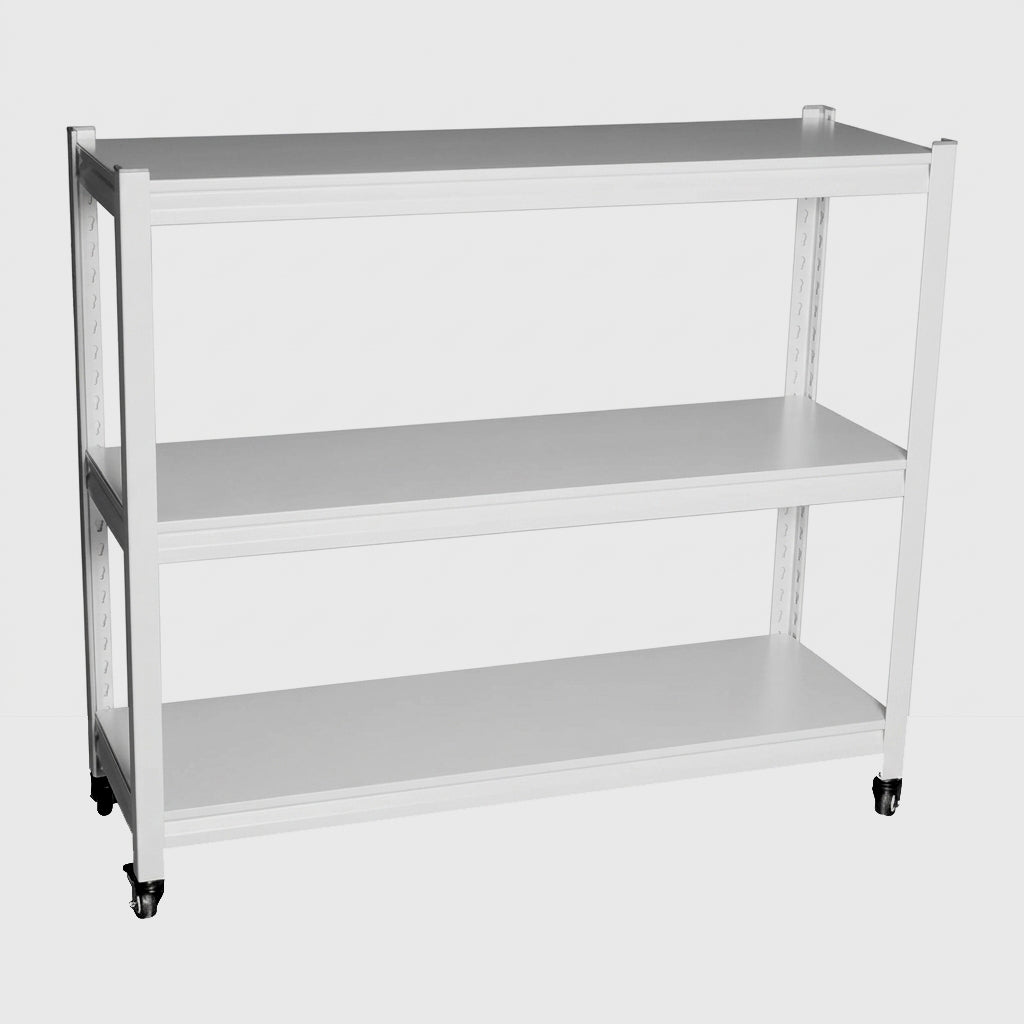 Scaffale Avorio 120×40×100 cm in Metallo con Ruote - Perrone Shop