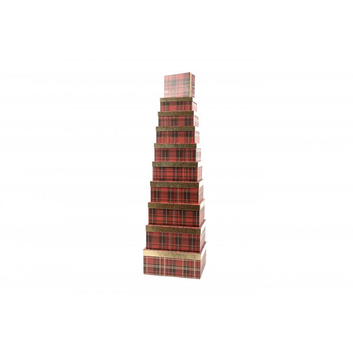 Scatola Rettangolare Gold Tartan