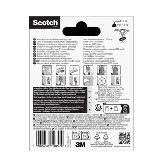 Scotch™ Dispositivi di Fissaggio Extreme RF6730001 | Trasparenti 25mm x 75mm - Perrone Shop
