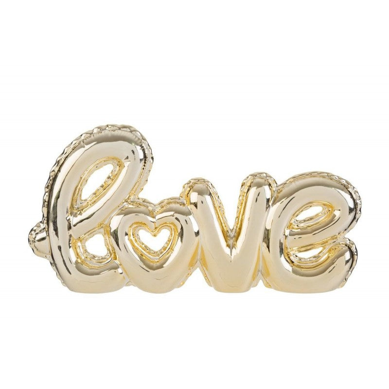 Scritta Love Porcellana Oro