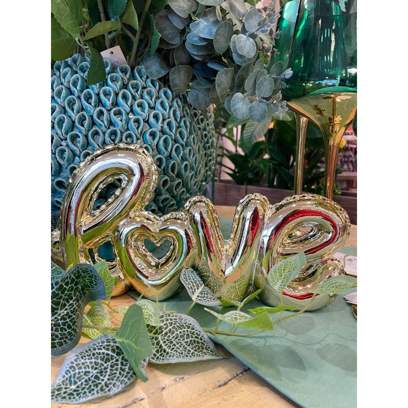 Scritta Love Porcellana Oro