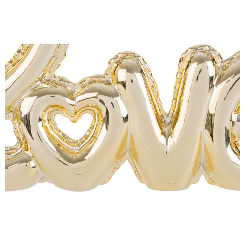 Scritta Love Porcellana Oro