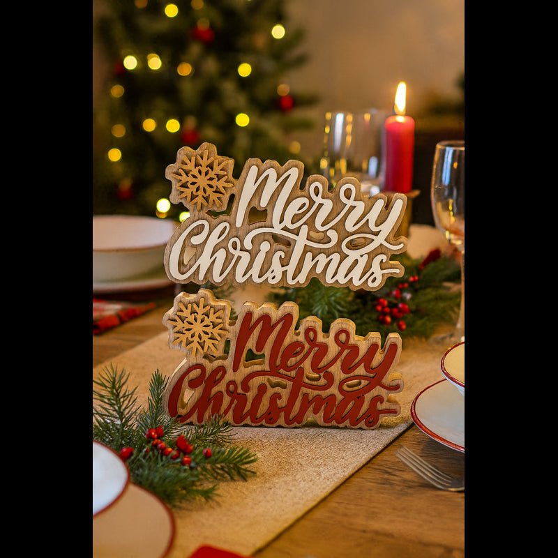 Scritta Natalizia In Legno |Mercury - Perrone Shop