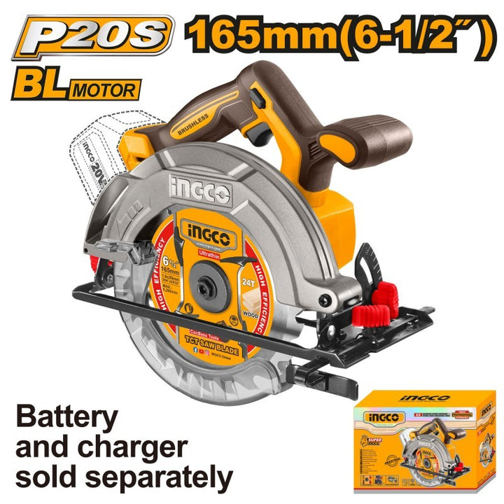 Sega Circolare Brushless A Batteria 165mm 20v Nuda