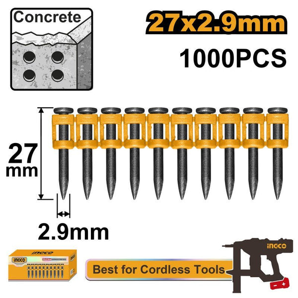 Set 1000pz Chiodi A Sparo Continuo per Chiodatrice Ingco - Perrone Shop