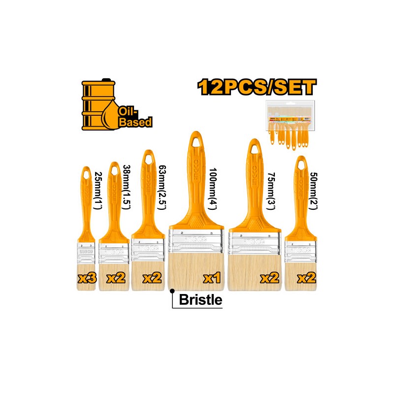 SET 12 PENNELLI SETOLA BIONDA – Vernici a base di olio