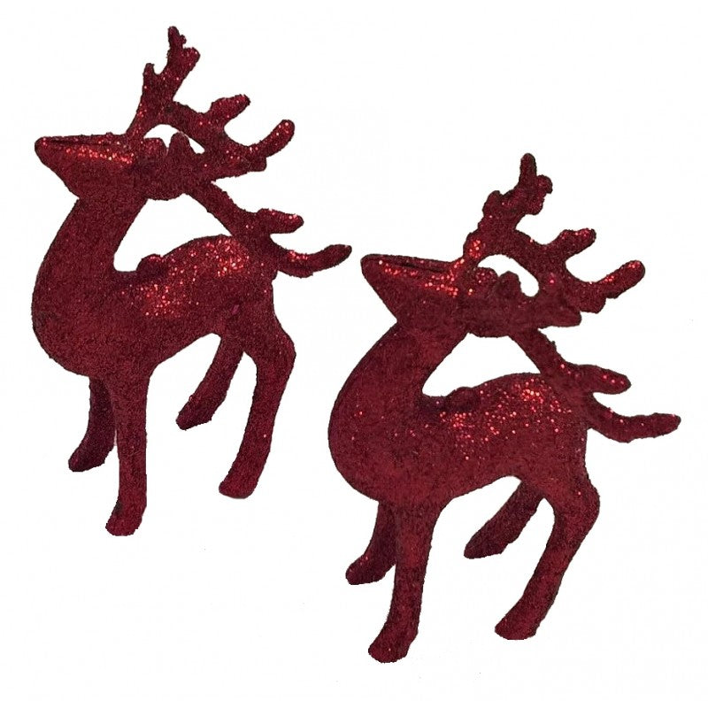 Set 2 renne glitter natalizie