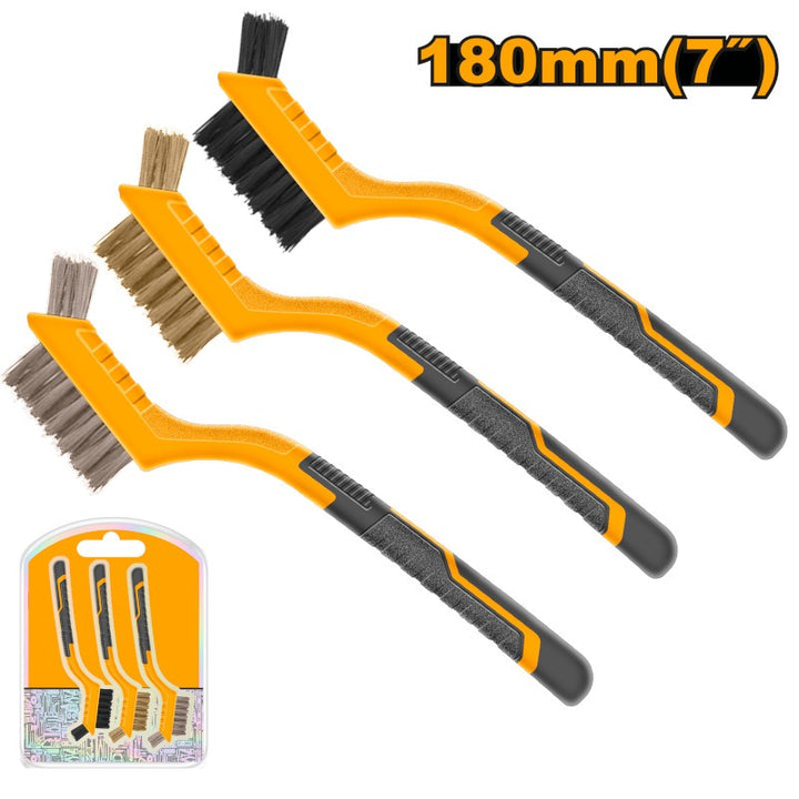 Set 3 Spazzole Abrasive con manico
