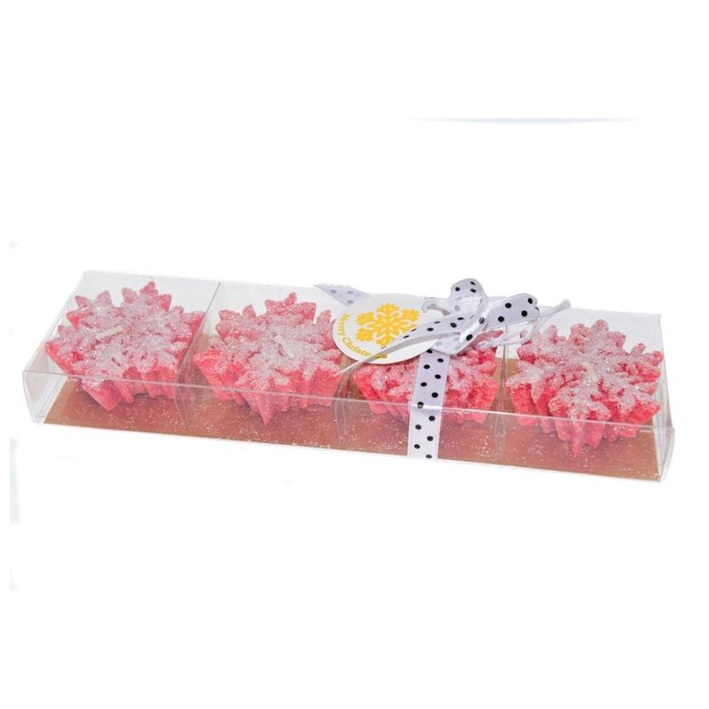 Set 4 fiocchi di neve con glitter