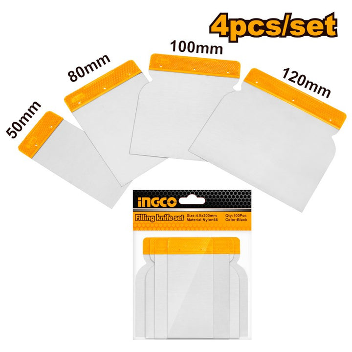 Set 4 spatole senza manico mis. 5,8,10,12CM - 4 pezzi