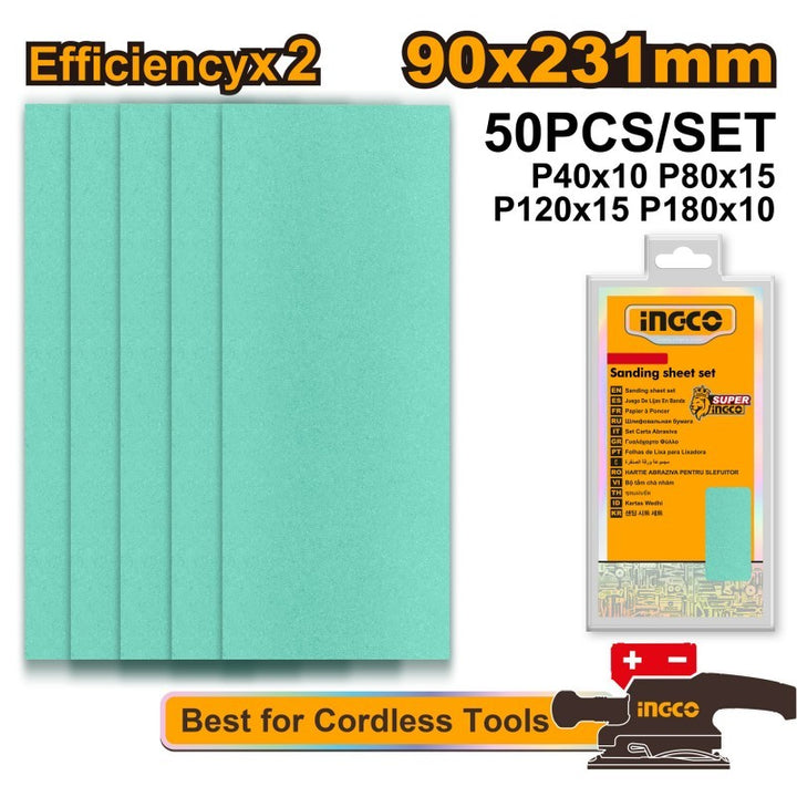 Set 50pz carta abrasiva P40-P80-P120-P180