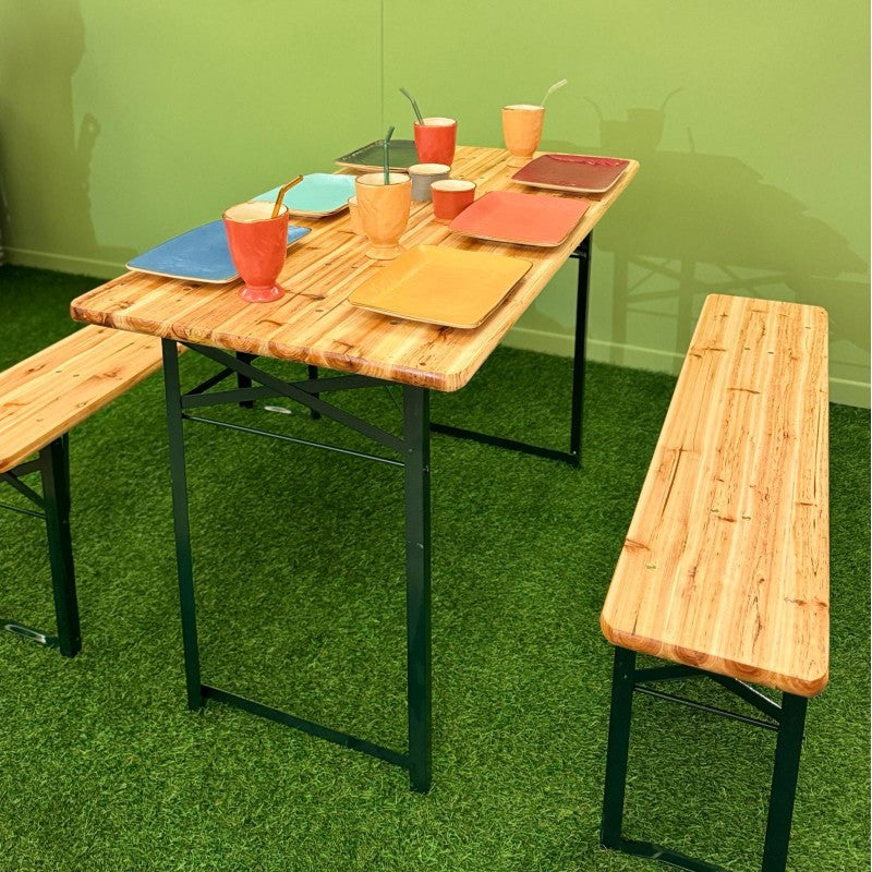 Set Birreria con tavolo e 2 panche 120x60 cm
