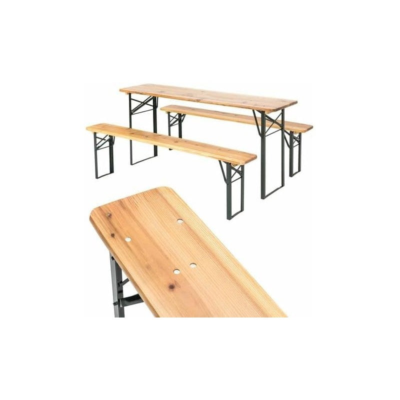 Set Birreria con Tavolo e 2 Panche 200x60cm