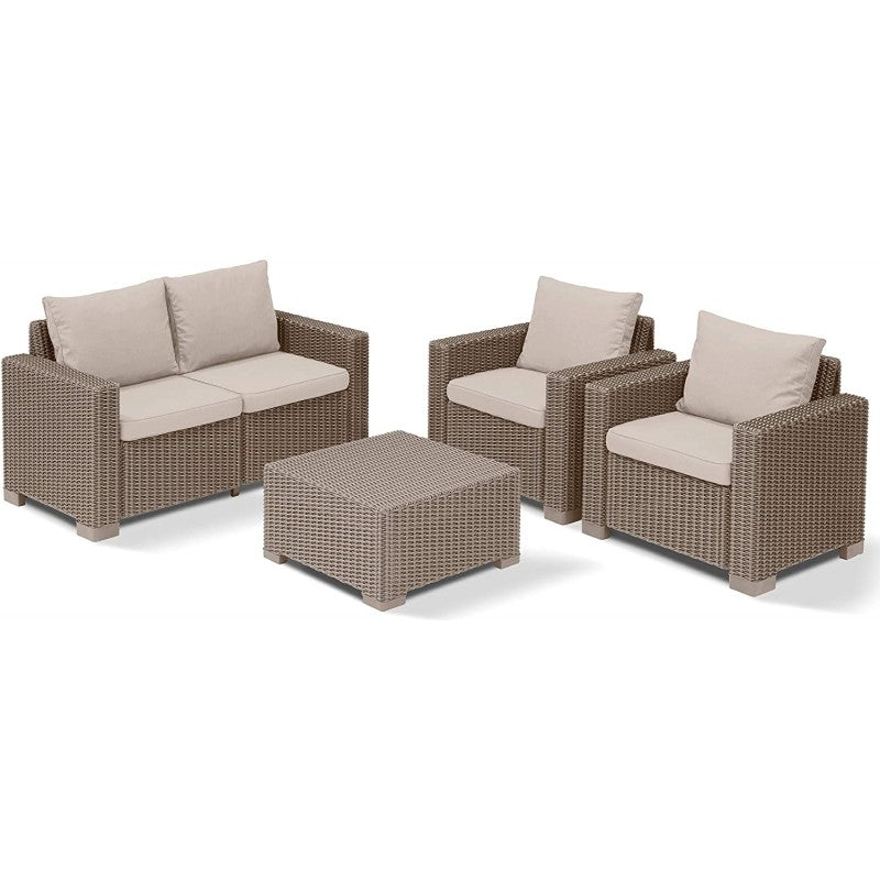 Set salotto da giardino California Keter color Cappuccino