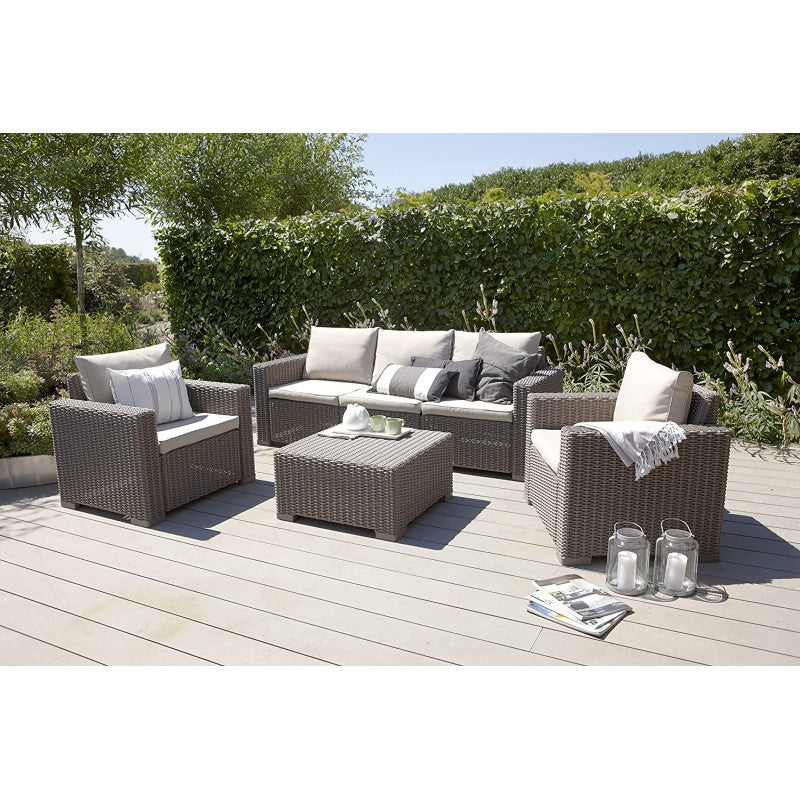 Set salotto da giardino California Keter color Cappuccino