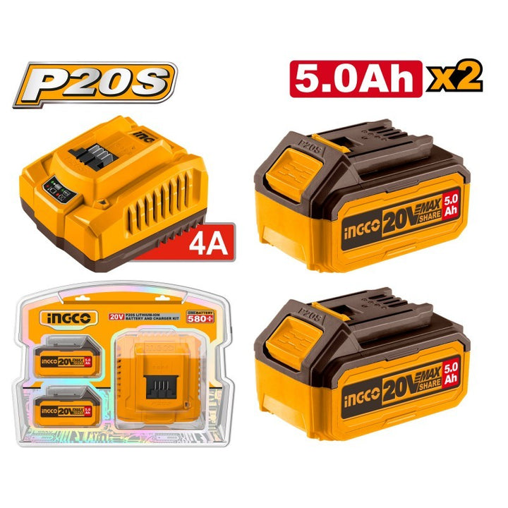Set caricabatterie + 2 batterie da 5Ah