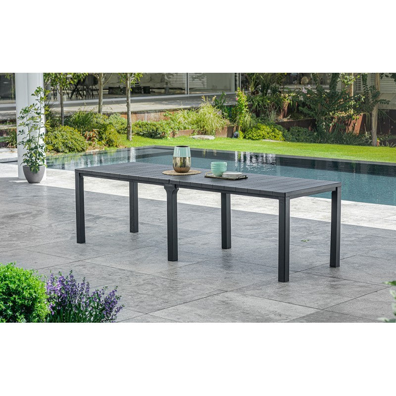 Set da Esterno Keter Julie Doppio Grafite + 8 Sedie