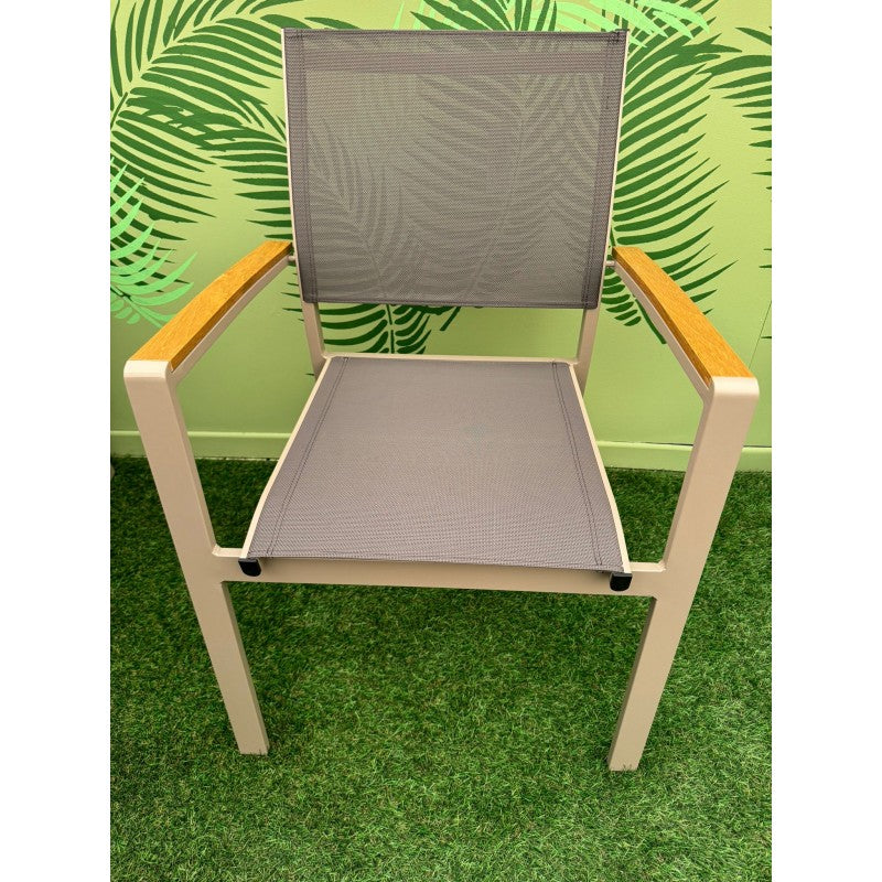 Set da giardino grigio tortora con tavolo estensibile Zeus + 6 sedie Era Xone