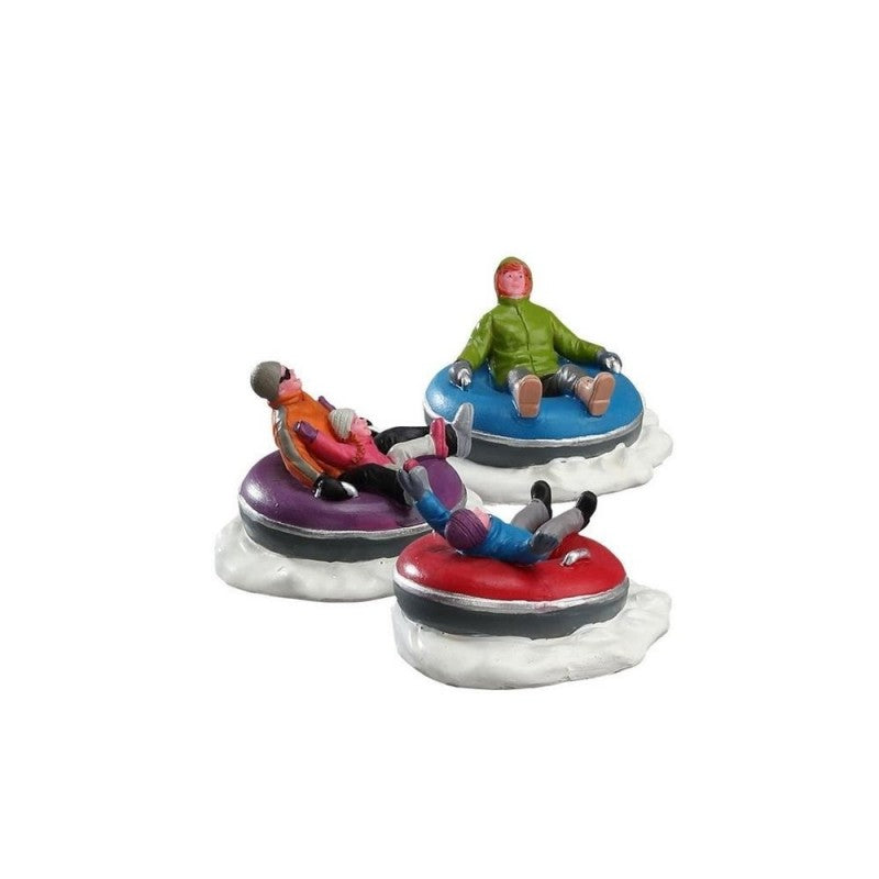 Set famiglia sulla neve con gonfiabili - Lemax