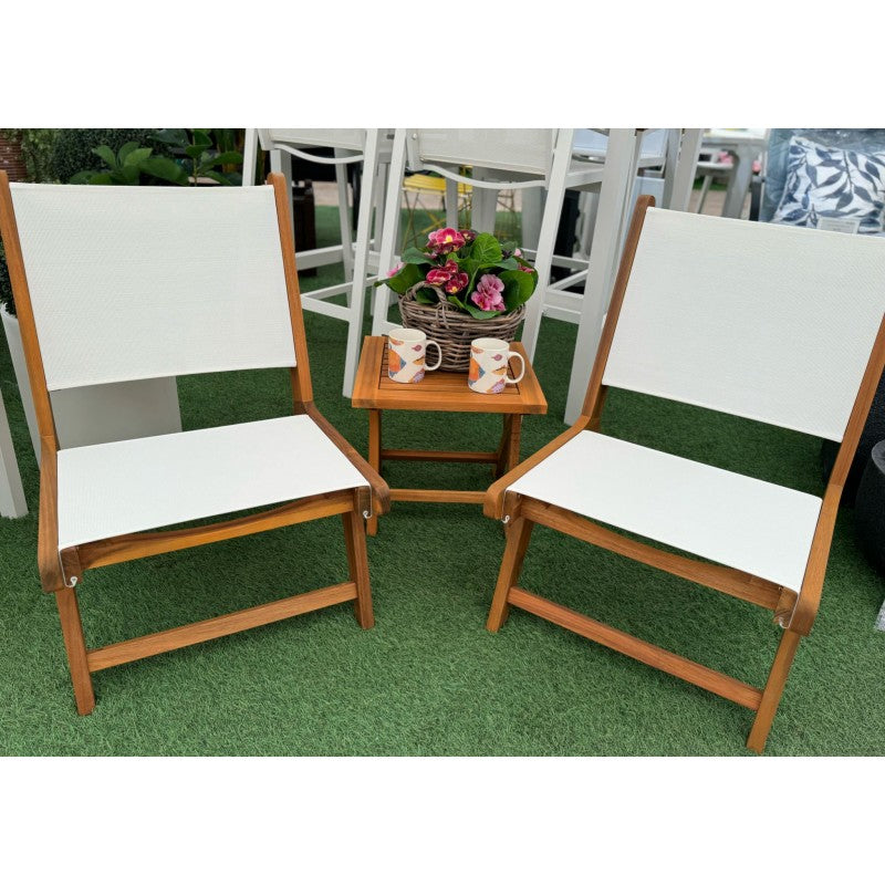 Set Giardino 3pz Acacia Bianco