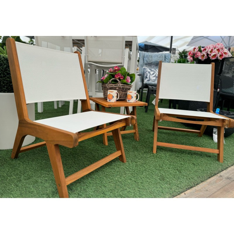 Set Giardino 3pz Acacia Bianco