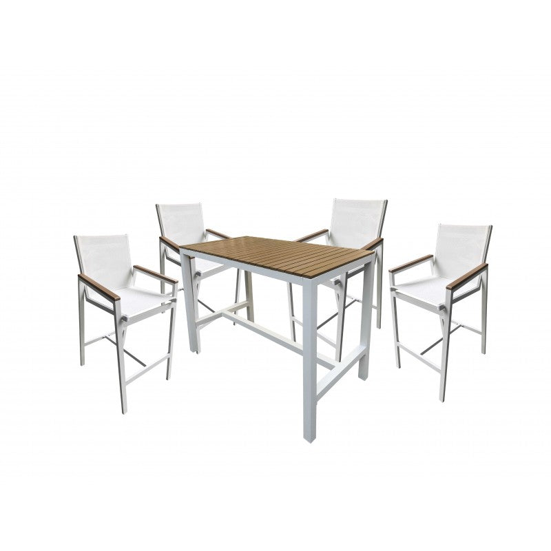 Set da giardino tavolo da bar Icaro + 4 sgabelli Elios