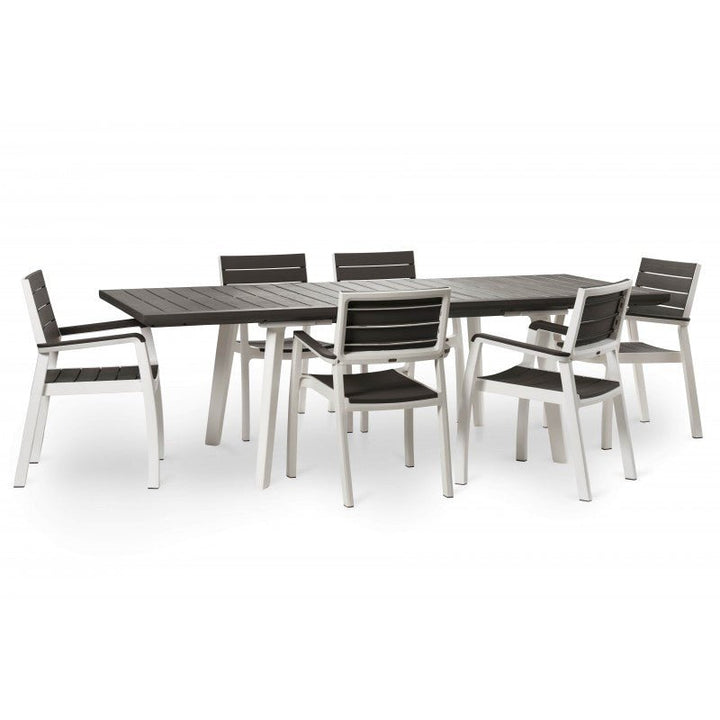 Set tavolo allungabile da giardino + 6 sedie Harmony Keter - Perrone Shop