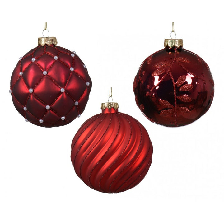 Sfera Vetro con Decori D10 cm in 2 Colori