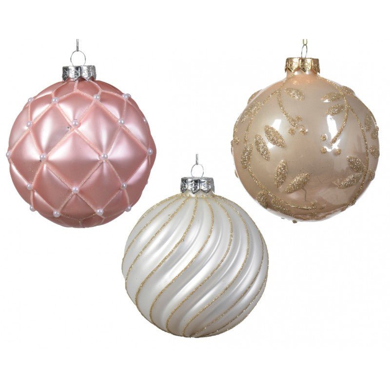 Sfera Vetro con Decori D10 cm in 2 Colori - Perrone Shop