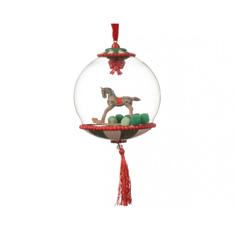 Sfera Vetro con Orsetto o Cavalluccio