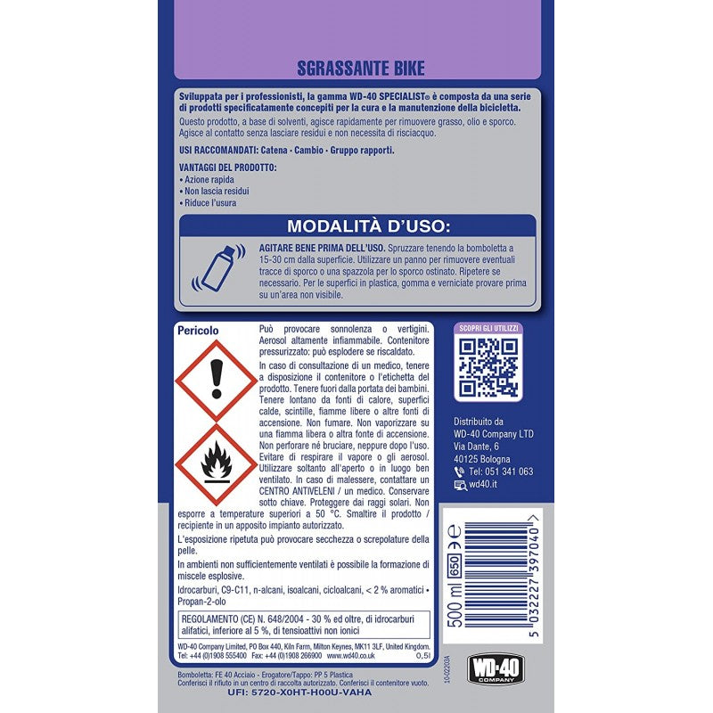 Specialist Sgrassante bike 500 Ml | WD-40