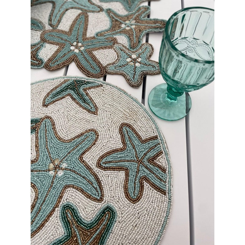 Sottopiatto perline con stelle marine d.35cm