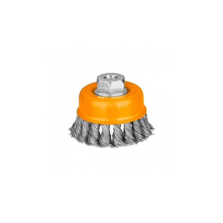 Spazzola a tazza Ingco con mazzetti ritorti 75 mm
