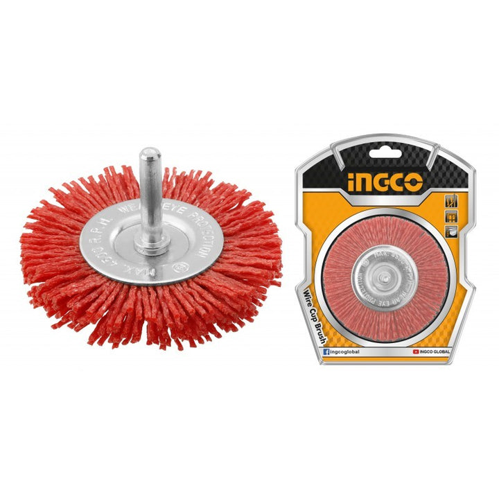 Spazzola Circolare con filo ondulato Nylon e Gambo D.75mm
